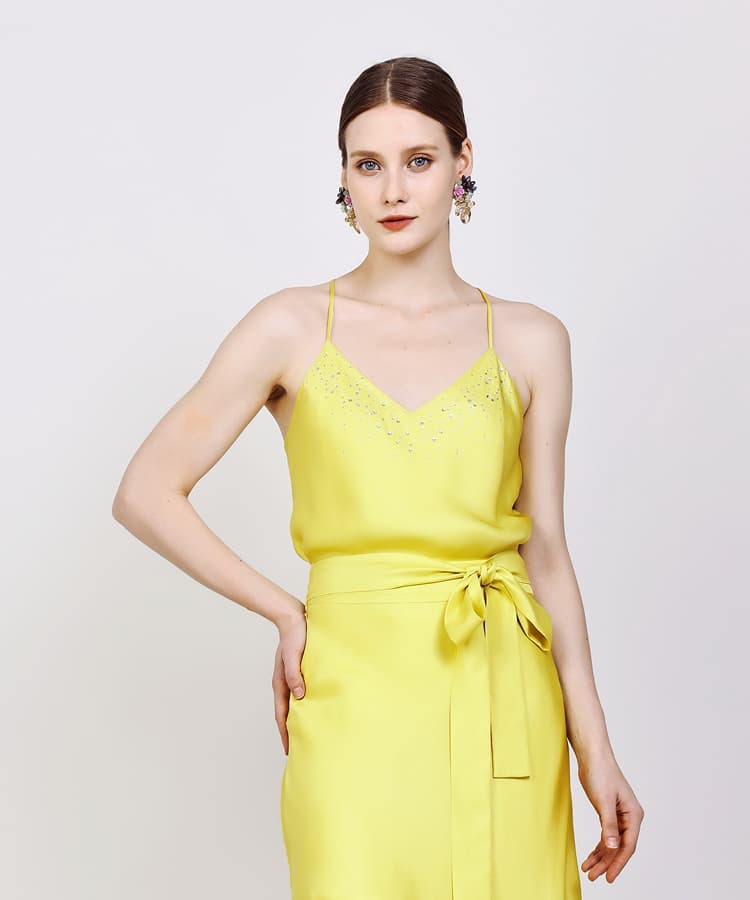Silk-Twill-Camisole-Amelia-Embellished-Camisole-616011-Electric-Yellow