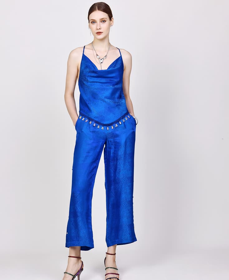 Silk-Viscose-Jacquard-Trousers-Jacquard-Wide-Leg-615002-Ocean-Blue
